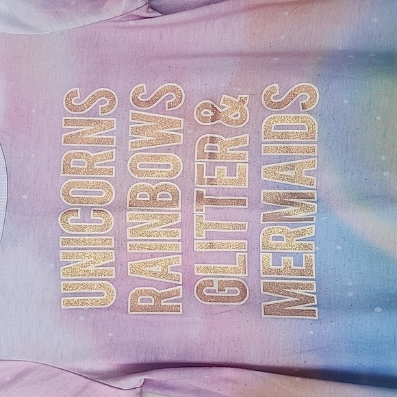 The Children's place pink purple blue unicorn mermaid nightgown XXL 16 - Picture 2 of 4